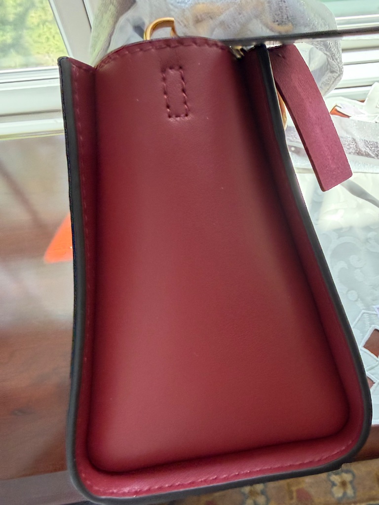 Nwt Donna Karan New York Hellett Leather Mini In Claret — image 3 of 8